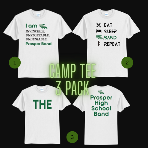 2023 Band Camp 3 T-Shirt Bundles - Cotton or Dry Fit