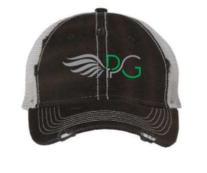 Black Distressed Hat - Mesh Back - Prosper Guard Logo